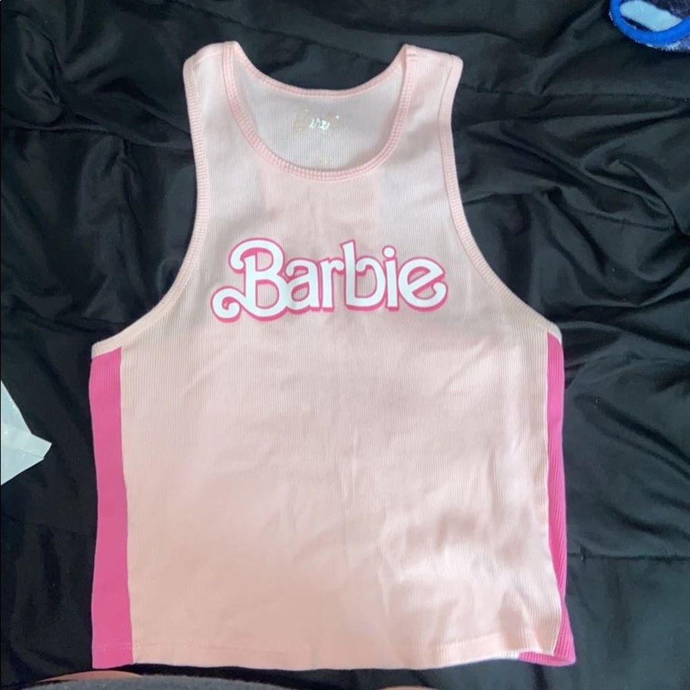 pink barbie graphic crop top, size L, worn a few different times